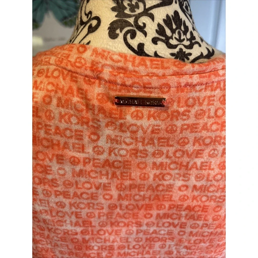 MICHAEL Kors Peace‎  & Love Blouse women,nectarine. Size (M). Valentines